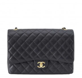 Chanel Maxi Double Flap Bag Black Caviar