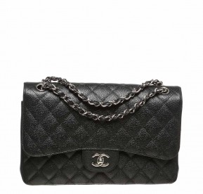 Chanel Black Double Flap Jumbo Classic 2.55 Bag