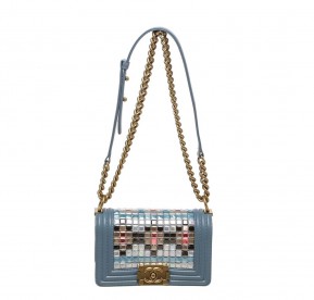 Chanel Boy Bag Mosaic Light Blue