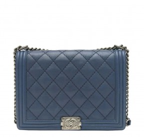 Chanel Boy Bag Navy SHW