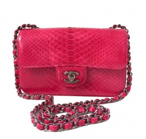 Chanel Small Classic Flap Bag Red Python