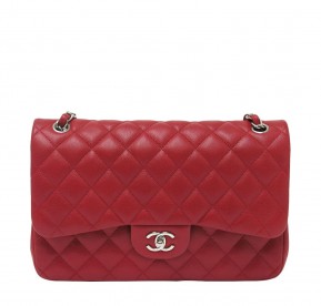 Chanel Double Flap Jumbo Bag Red