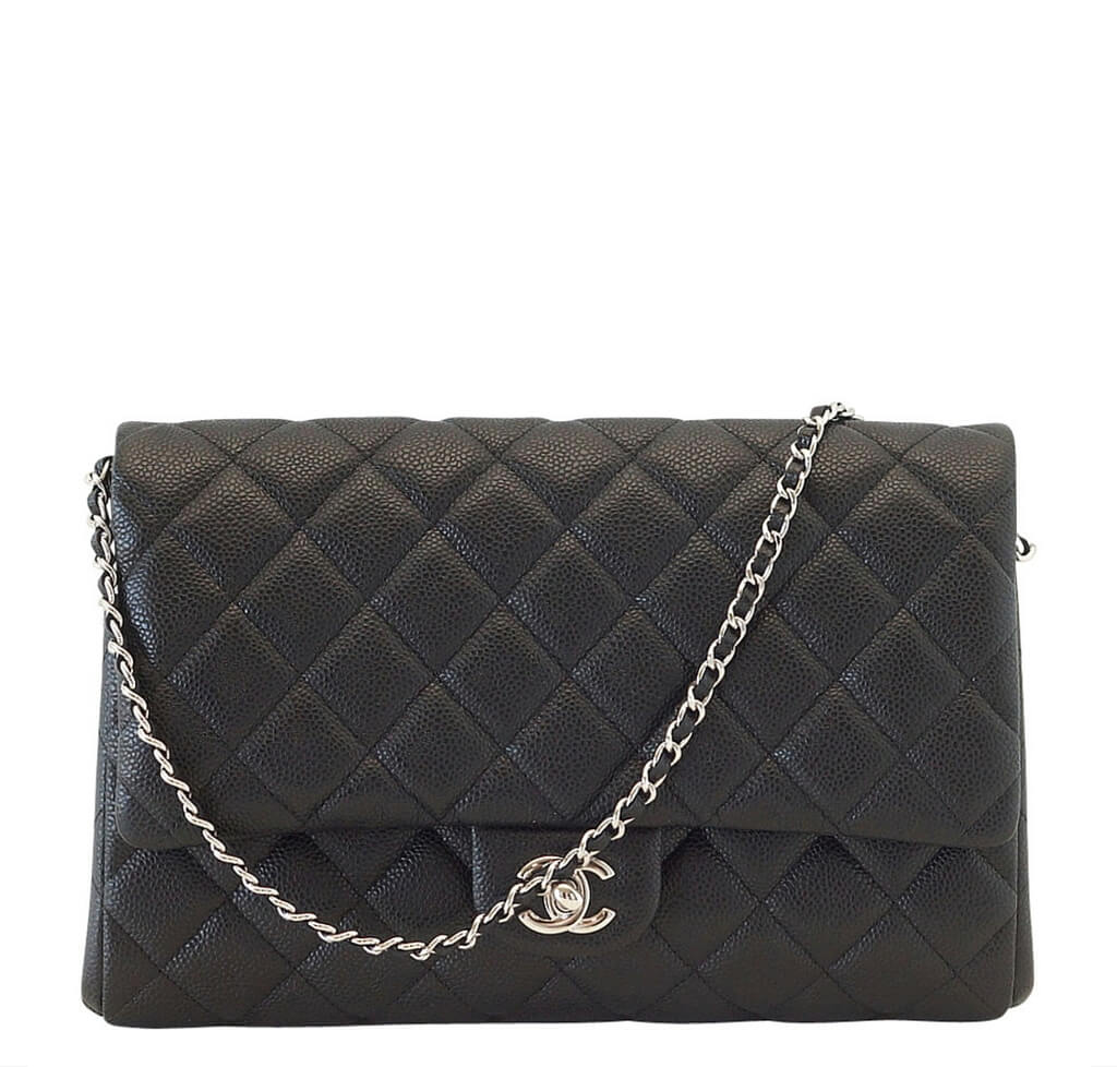 Chanel Flap Bag Black Caviar SHW