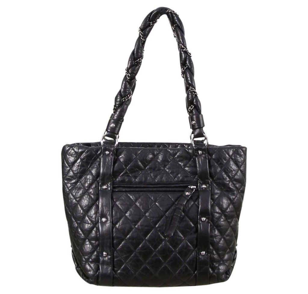 Chanel Grand Shopping Tote Black Calfskin Leather