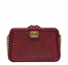 Chanel Stingray Shoulder Bag Burgundy