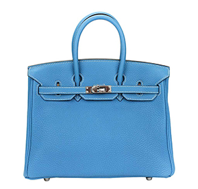 Hermès Birkin 25 Blue Jean Bag PHW