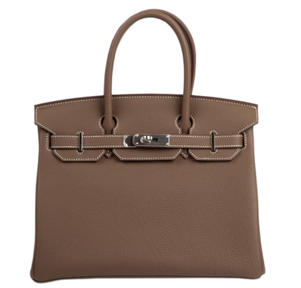 Hermès Togo Birkin 30 Bag Etoupe PHW