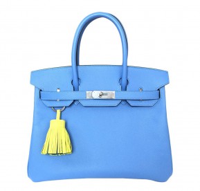 Hermès Birkin 30 Bag Blue Paradise PHW