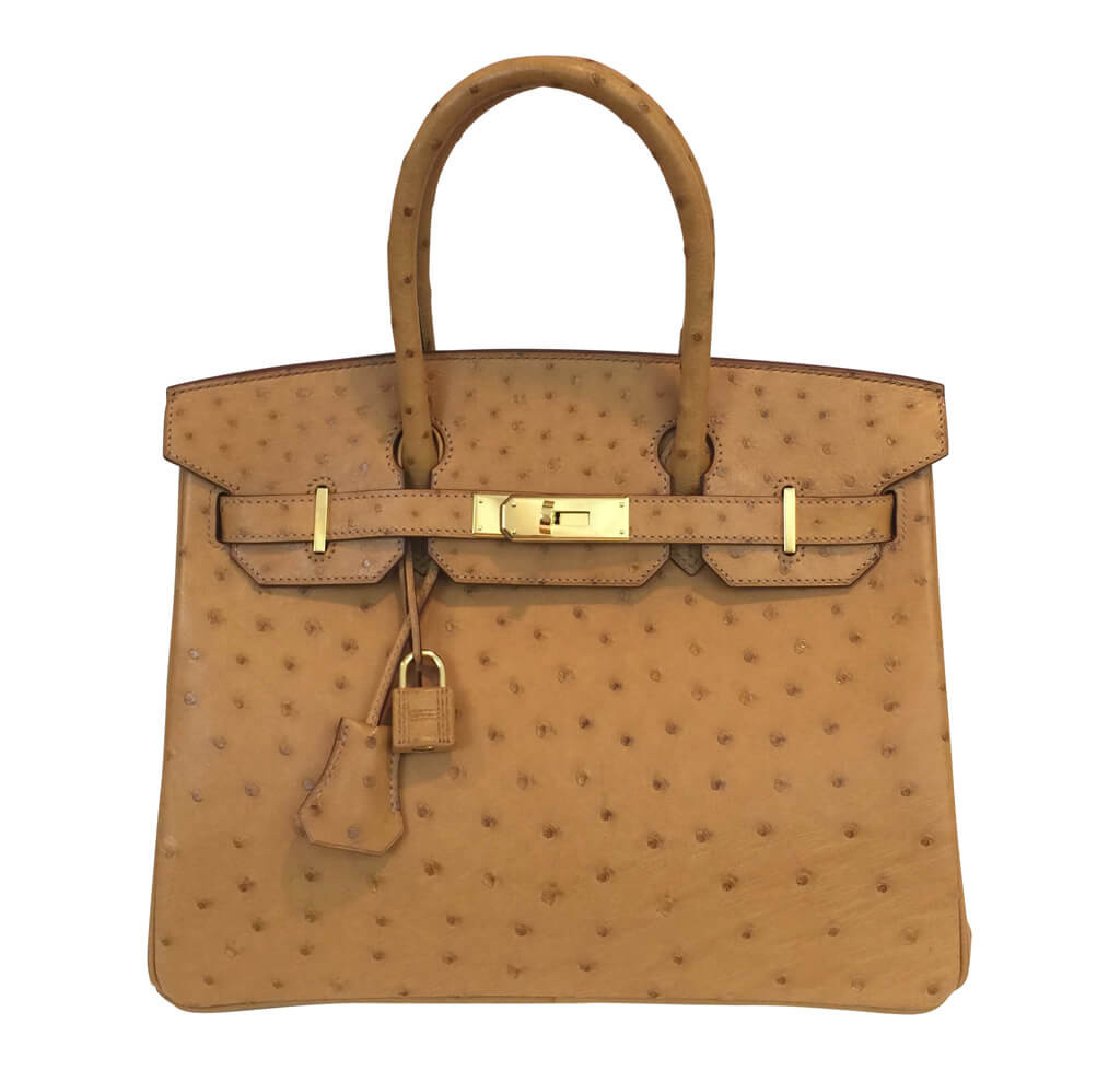 Hermès Ostrich Birkin Bag 30cm Gold