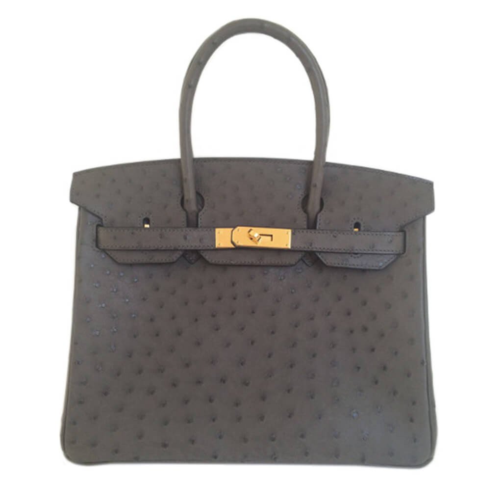 Hermès Birkin 30 Ostrich Graphite Bag