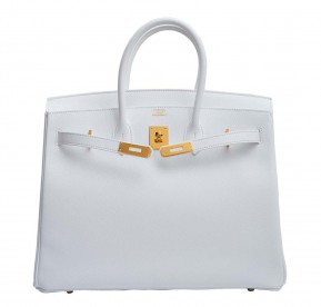 Hermès Birkin 35 Blanc Epsom Bag GHW