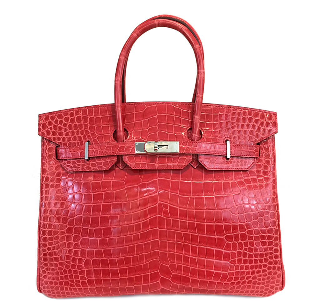 Hermès Birkin 35 Bougainvillea Porosus Crocodile Bag