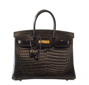 Hermès Birkin 35 Crocodile Bag Black GHW