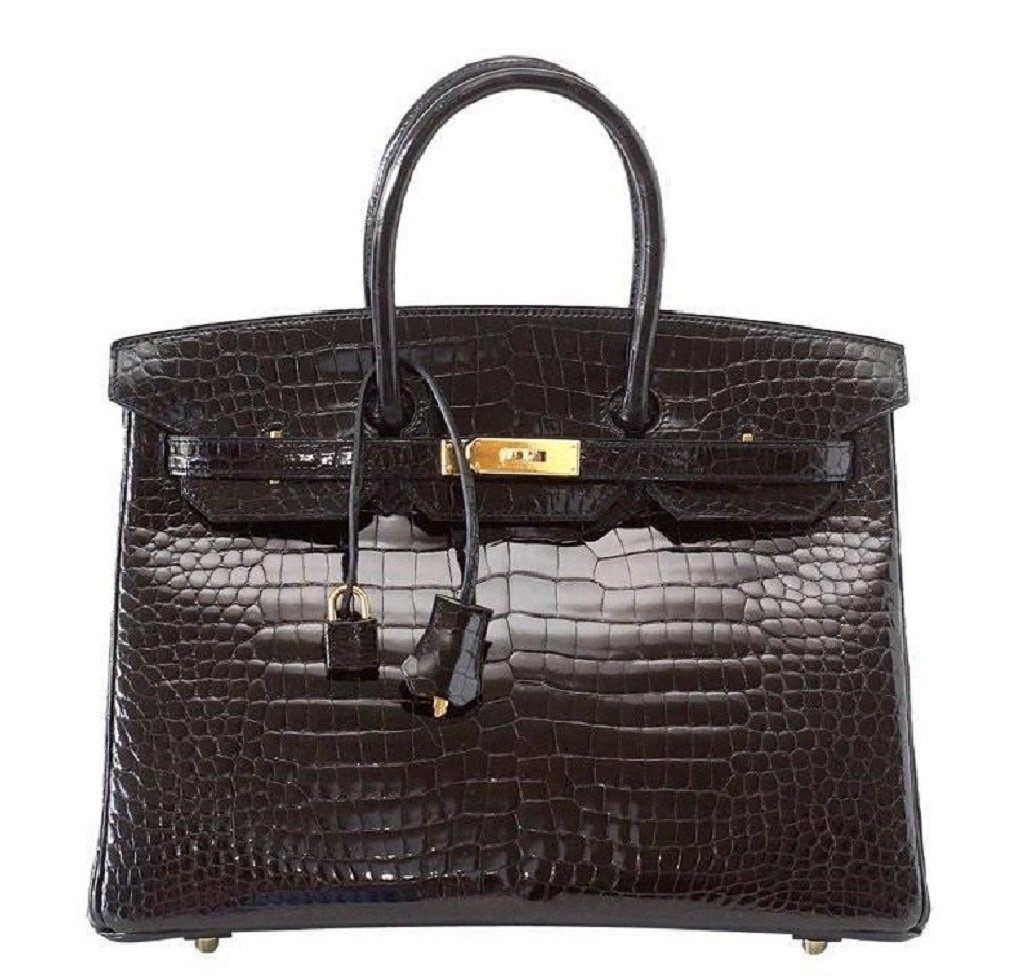 Hermès Birkin 35 Porosus Crocodile Noir GHW Bag