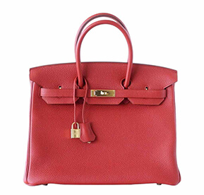 Hermès Birkin 35 Vermillion Togo Bag GHW