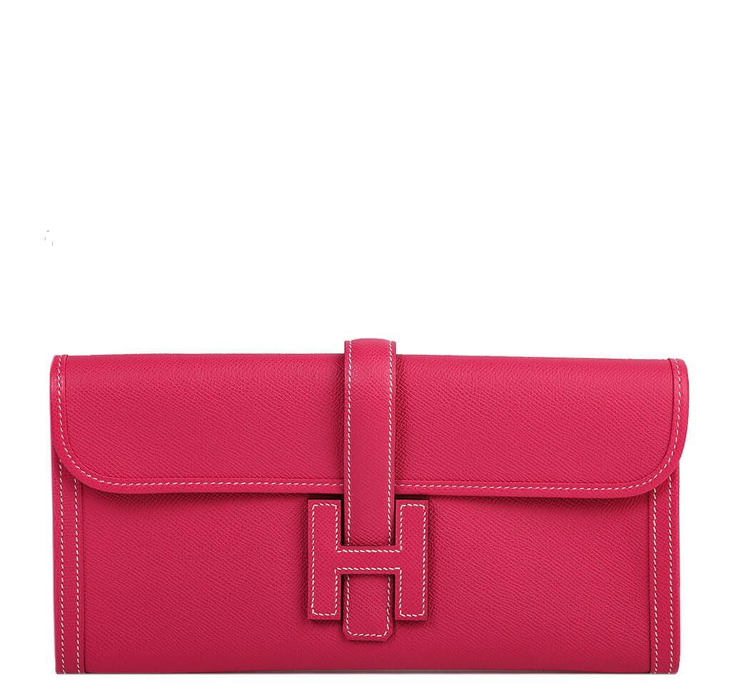 Contaminated calendar Misunderstand Hermès Jige Clutch 29 Bag Rose Tyrien - Epsom Leather | Baghunter