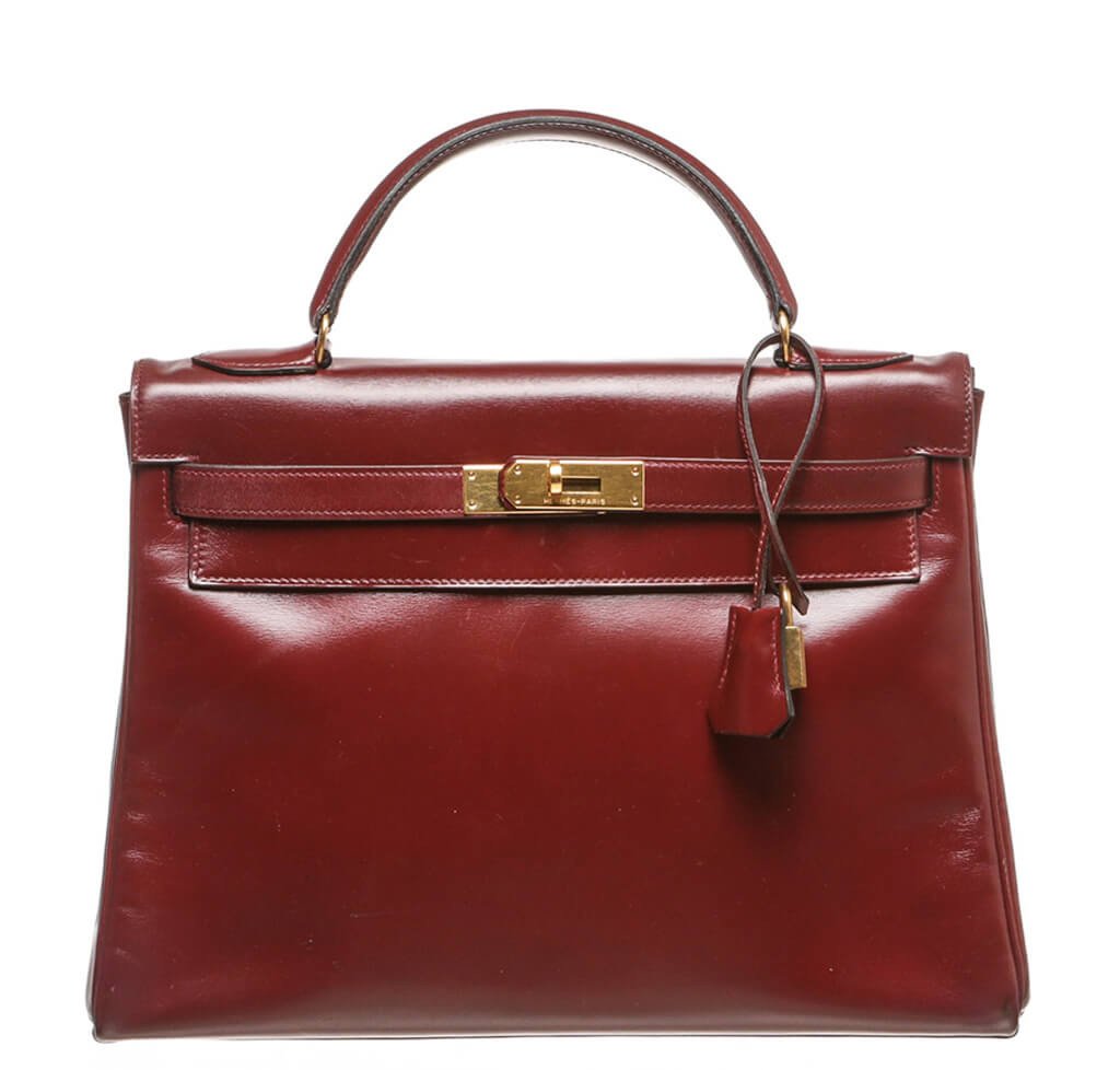 Hermès Burgundy Kelly Bag 32cm GHW