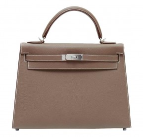 Hermès Kelly 32 Etoupe Sellier Bag