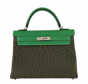 Hermès Kelly 32 Tri-Color Ostrich Bag Limited Edition