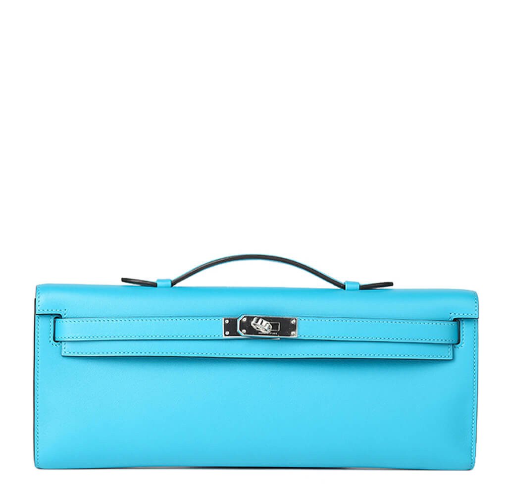 Hermès Kelly Cut Bag Turquoise Swift