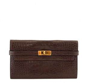 Hermès Kelly Clutch Bag Alligator Havane