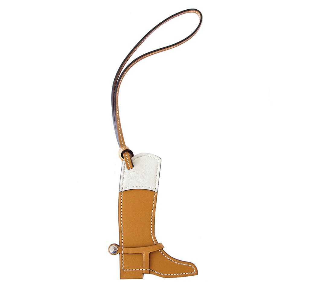 Hermès Paddock Equestrian Boot Charm Sable
