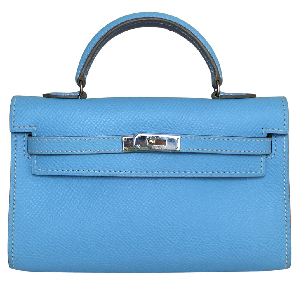 Kelly Mini Epsom Vert Jade / Blue Paradise / Blue Saphire