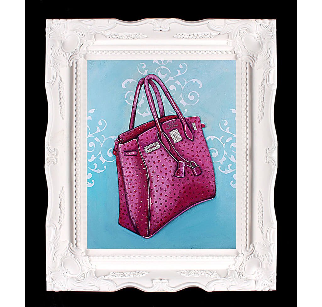 Small Limited Edition Fuchsia Birkin Giclée Painting