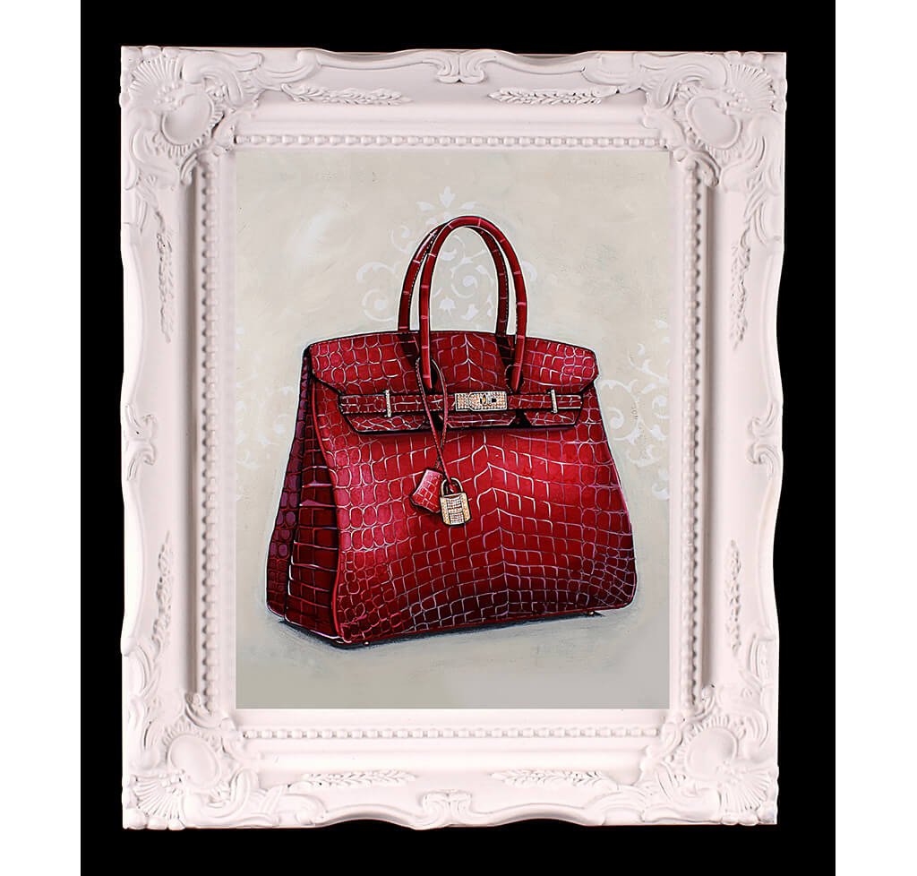 Small Limited Edition Rouge Hermès Birkin Giclée